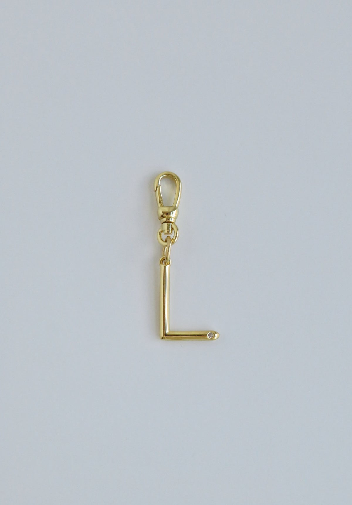 Slender Initial with Diamond - Clasp Charm