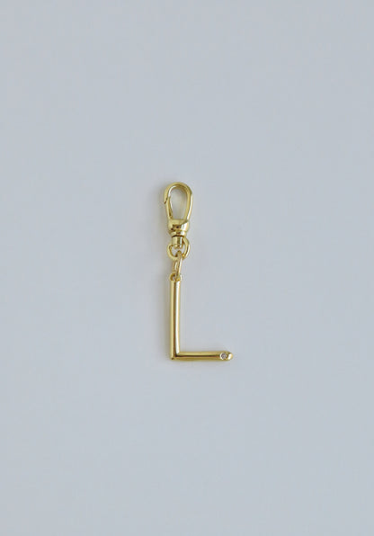 Slender Initial with Diamond - Clasp Charm