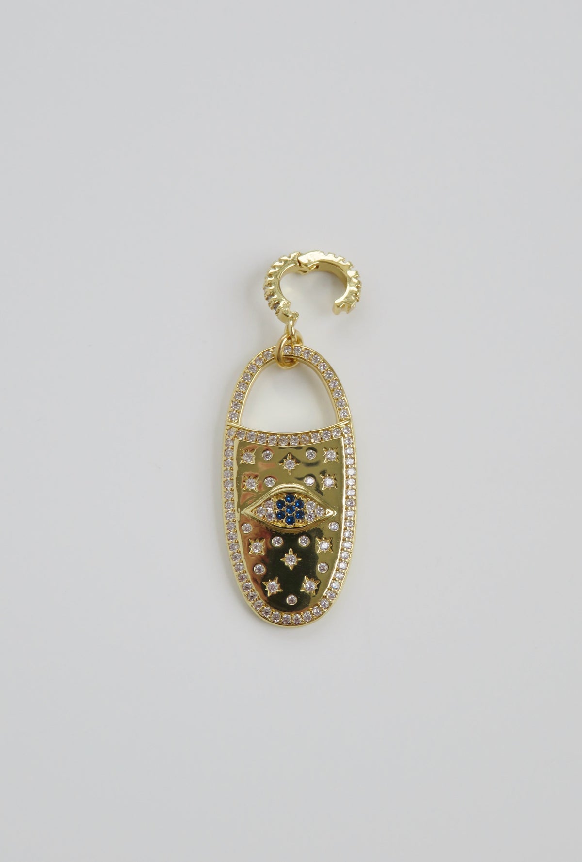Oval Evil Eye Charm on Clasp