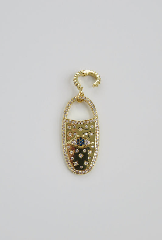 Oval Evil Eye Charm on Clasp