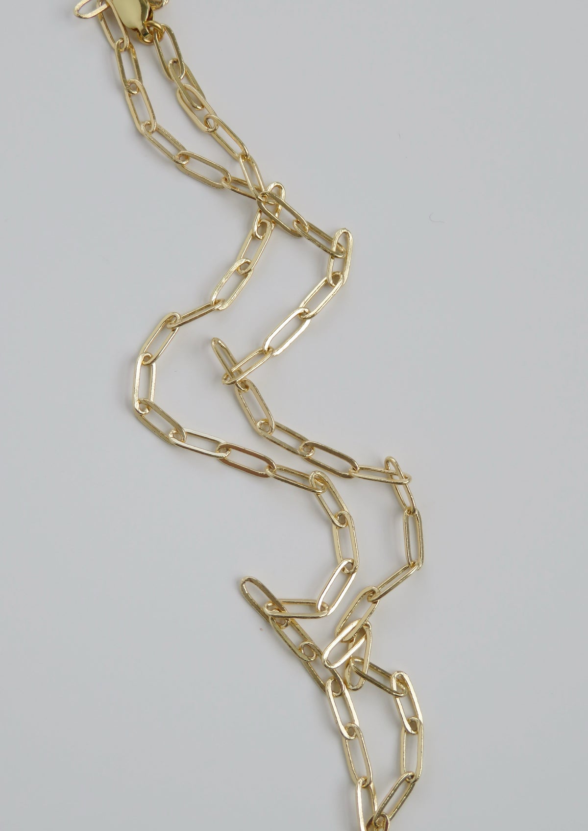 Small 16k Paperclip Link Necklace - add hinged clasp charms