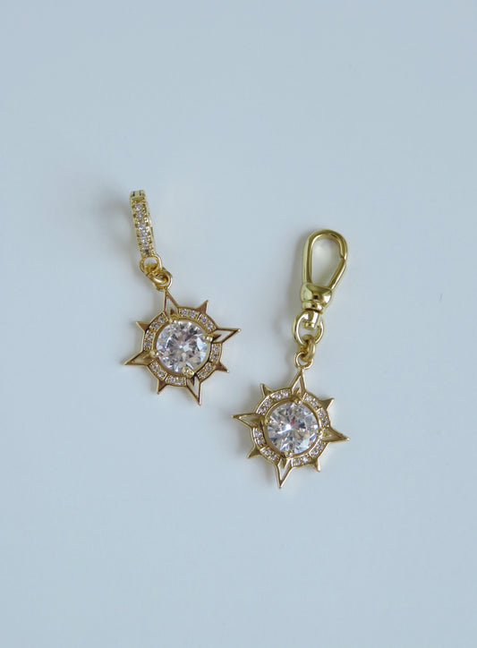Diamond Compass Charm with Clasp