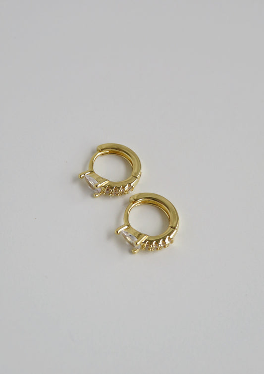 Teardrop Diamond Hoops