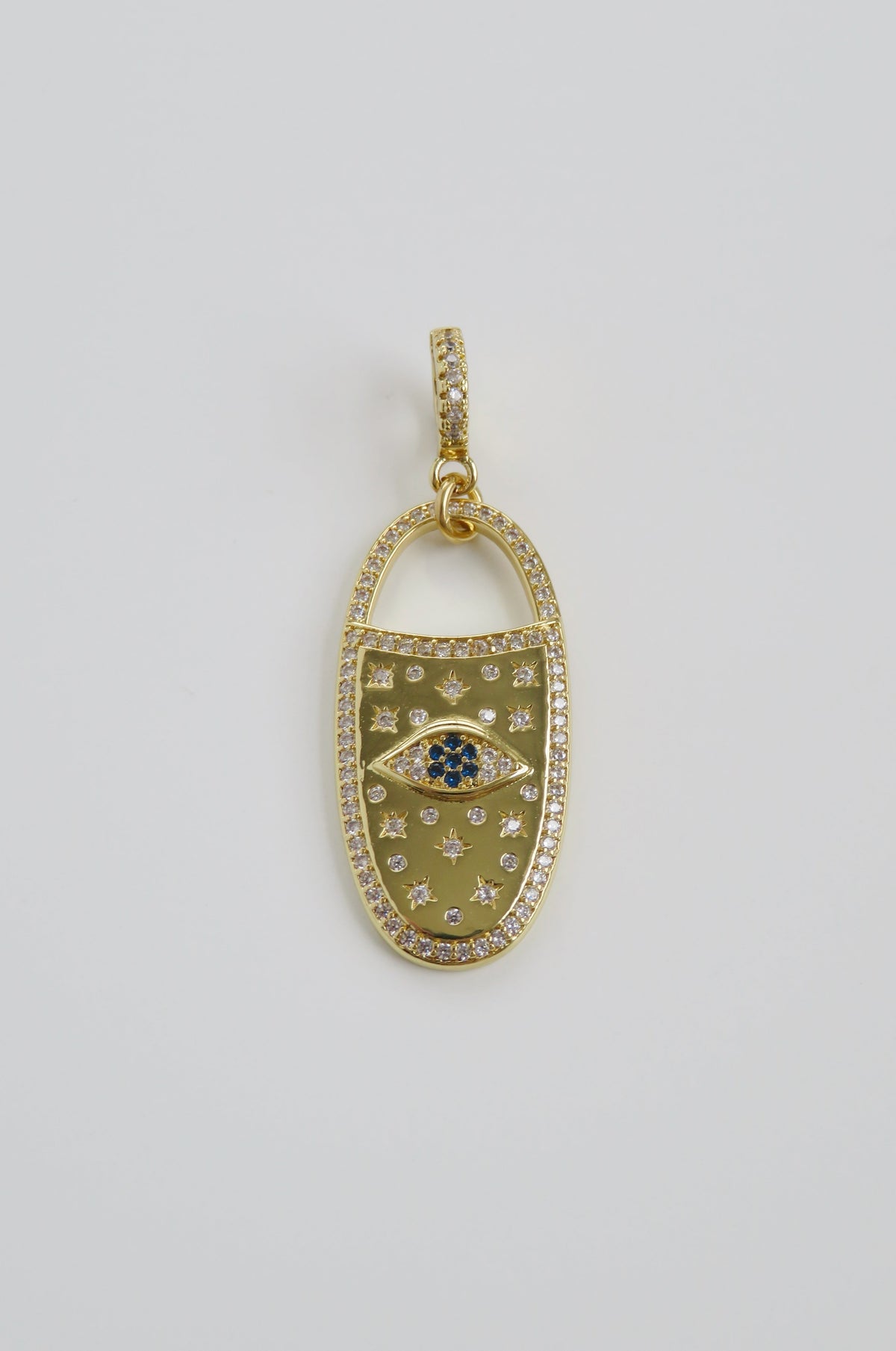 Oval Evil Eye Charm on Clasp