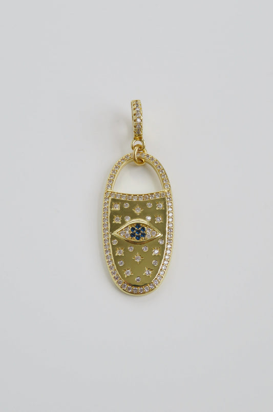 Oval Evil Eye Charm on Clasp