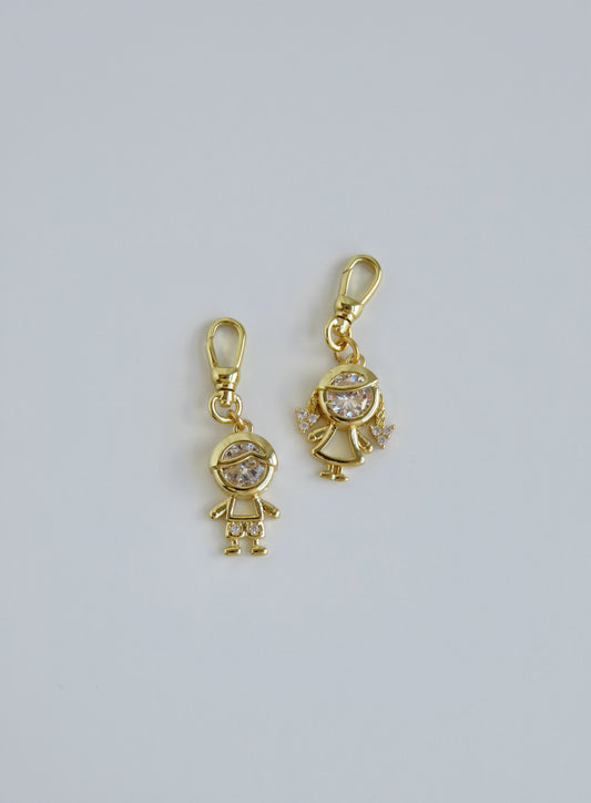 Boy & Girl Charm on Swivel Clasp