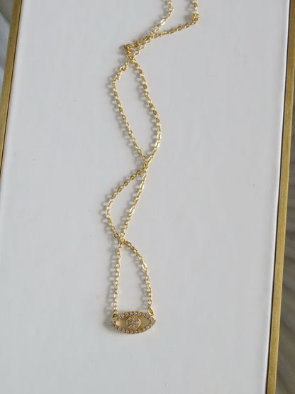 Dainty Diamond Evil Eye Necklace