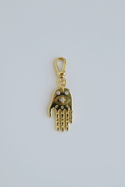 Hamsa Evil Eye Pendant- Hinged Clasp