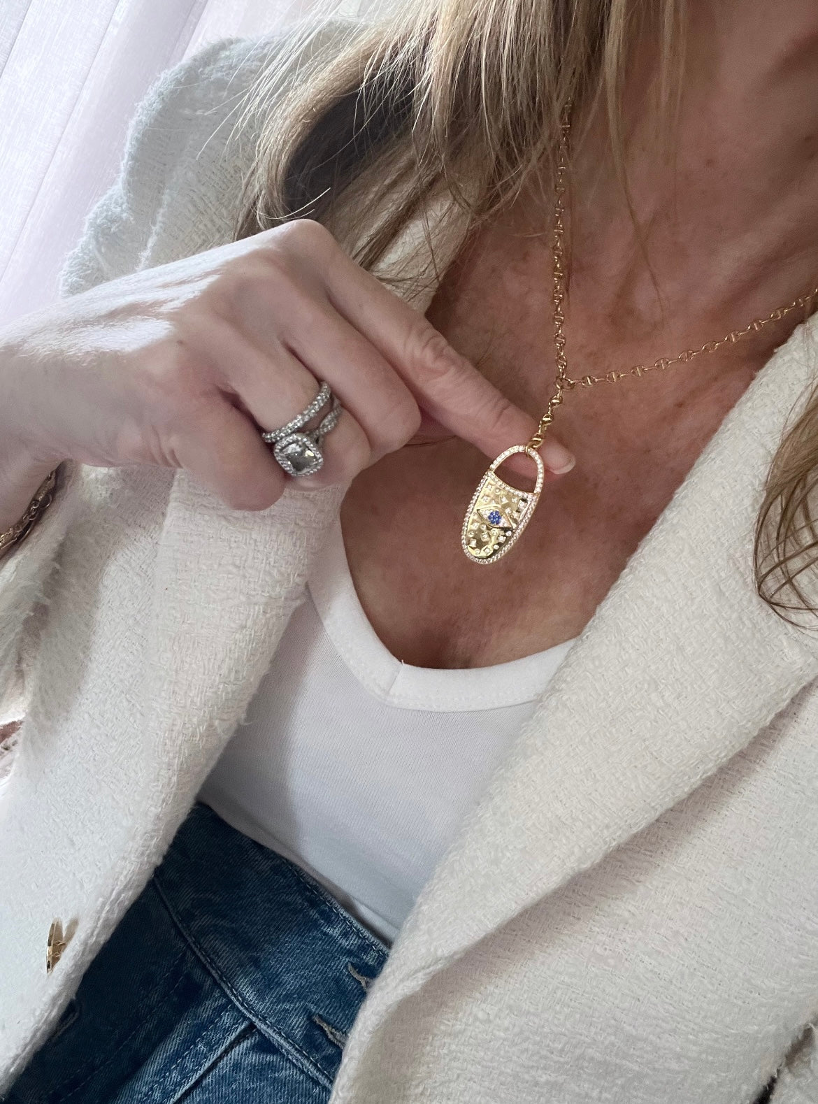Oval Evil Eye Protection Necklace