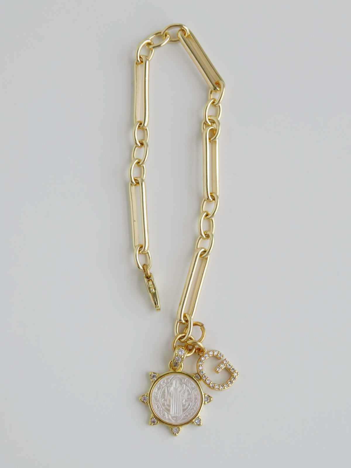 Perla Religious Saint Initial Bracelet