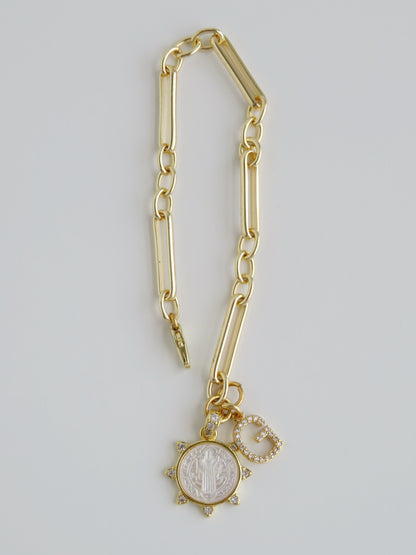 Perla Religious Saint Initial Bracelet