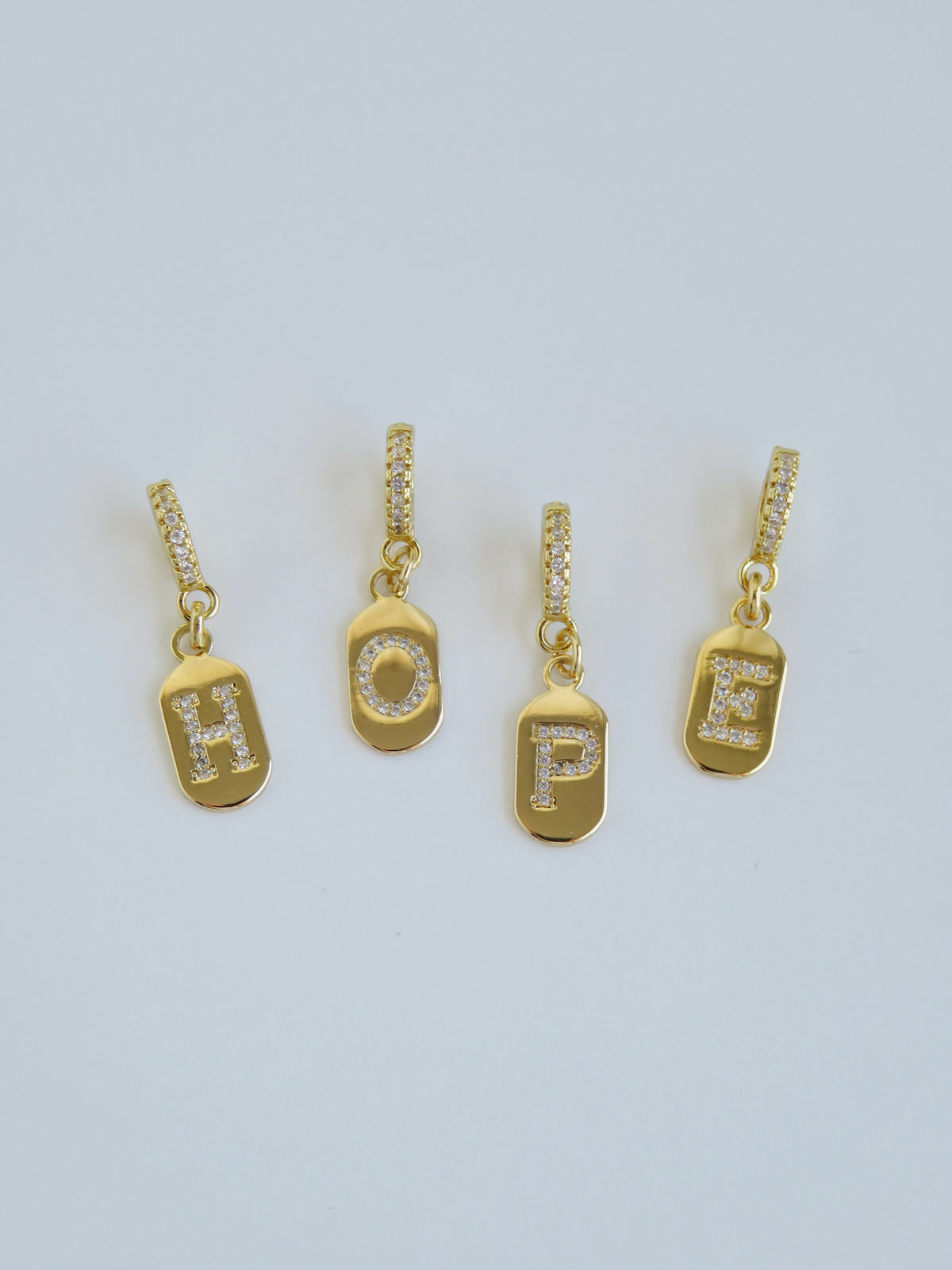 Diamond Initial Tag Charm with Diamond Clasp