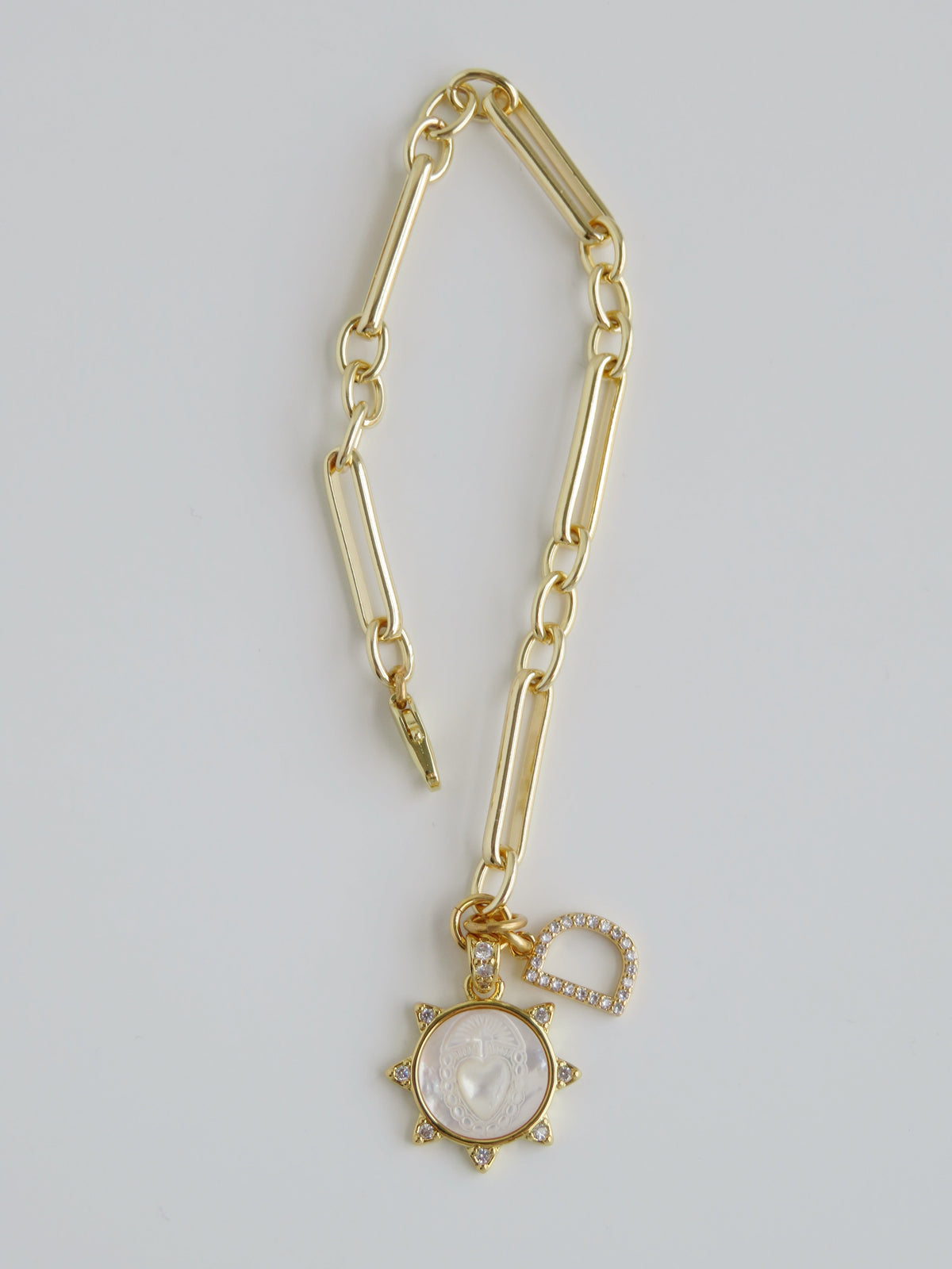 Perla Sacred Heart Initial Bracelet