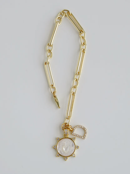Perla Sacred Heart Initial Bracelet