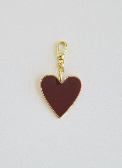 Enamel Heart Pendant on Swivel Clasp