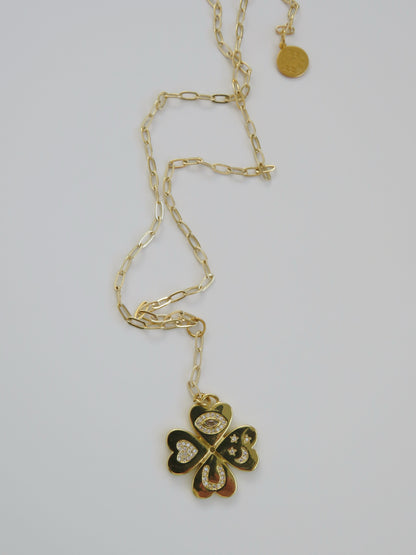 Positive Intentions Necklace - Dainty Paperclip Link