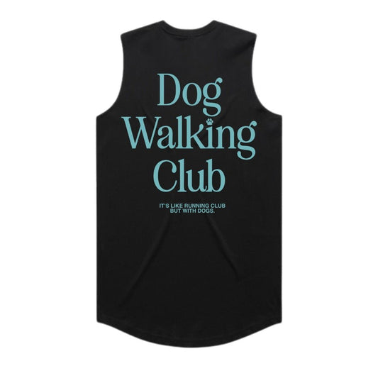 Dog Walking Club | Teal Font | Women's Sleeveless Made in USA