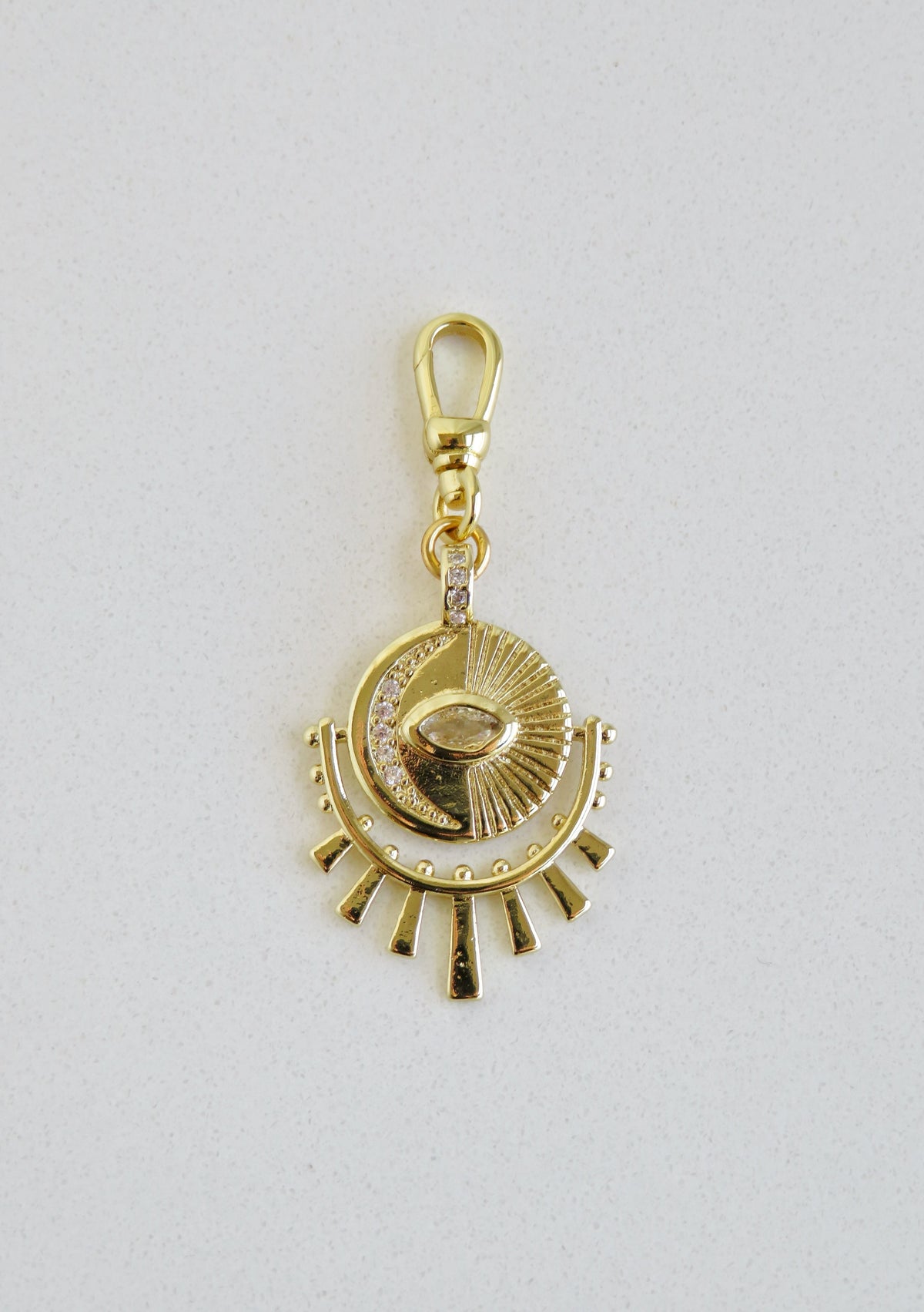 Aurora Diamond Evil Eye Pendant with Swivel Clasp