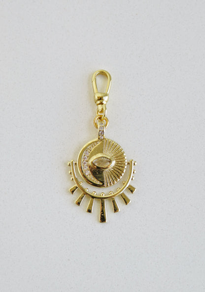Aurora Diamond Evil Eye Pendant with Swivel Clasp