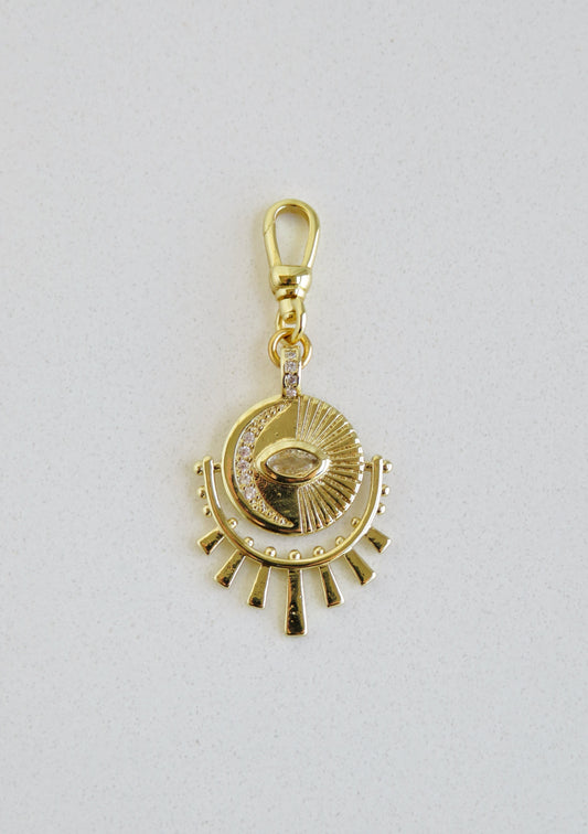 Aurora Diamond Evil Eye Pendant with Swivel Clasp
