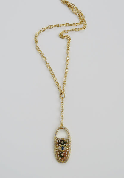 Oval Evil Eye Protection Necklace