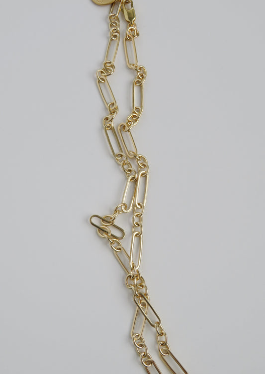 Small Mixed Link Figaro Necklace - add hinged clasp charms