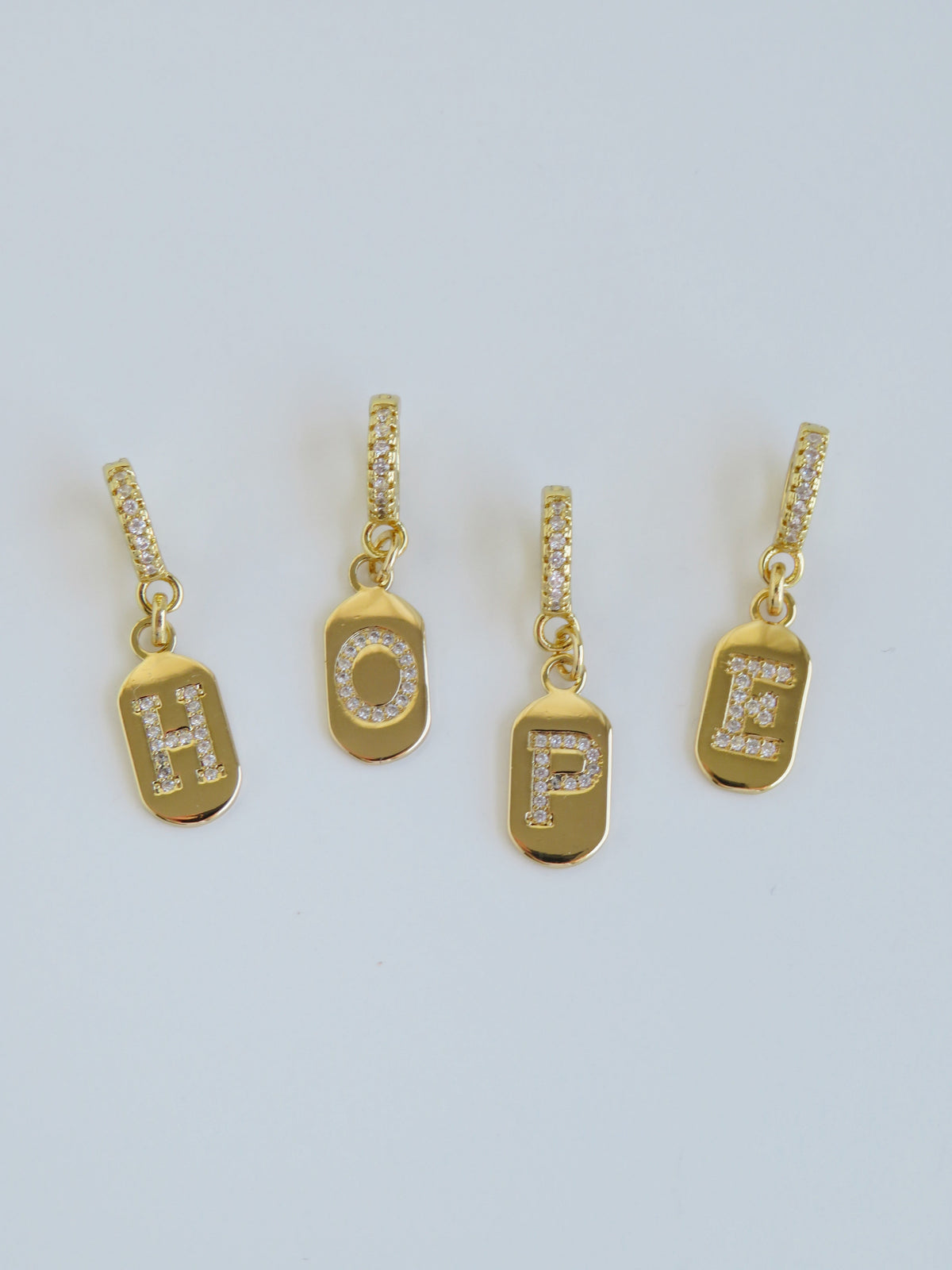 Diamond Initial Tag Charm with Diamond Clasp