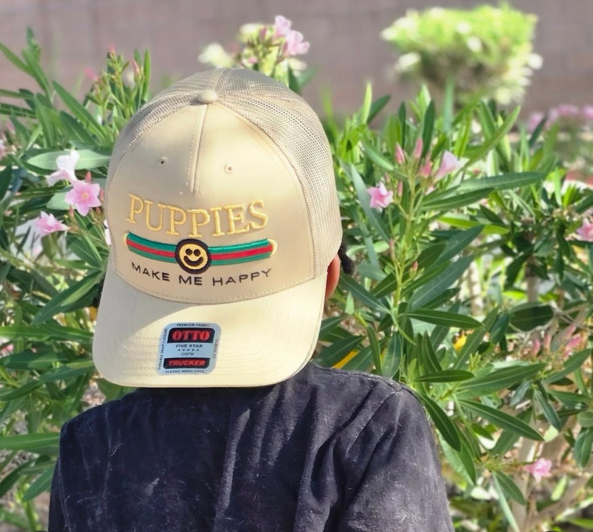 Pup Lux Dog Snapback Hat | Gift for Dog Lovers | Tan Trucker