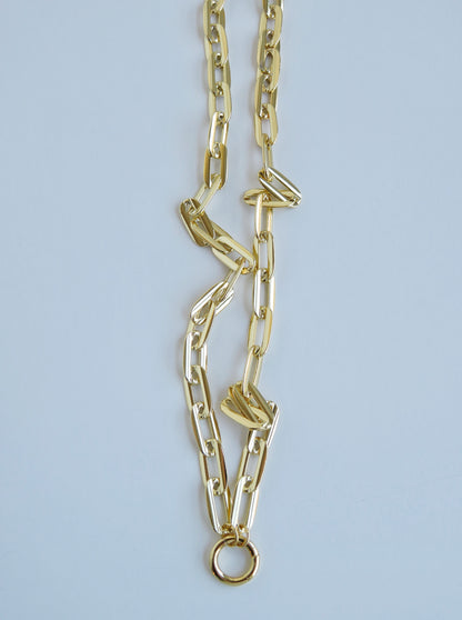 Elliptical Charm Holder Necklace - Clicker Clasp