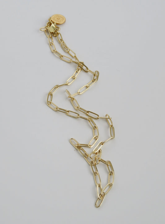 Small 16k Paperclip Link Necklace - add hinged clasp charms