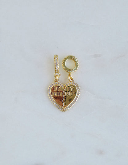 Best Friend Heart Pendant on Diamond Hinged Clasp