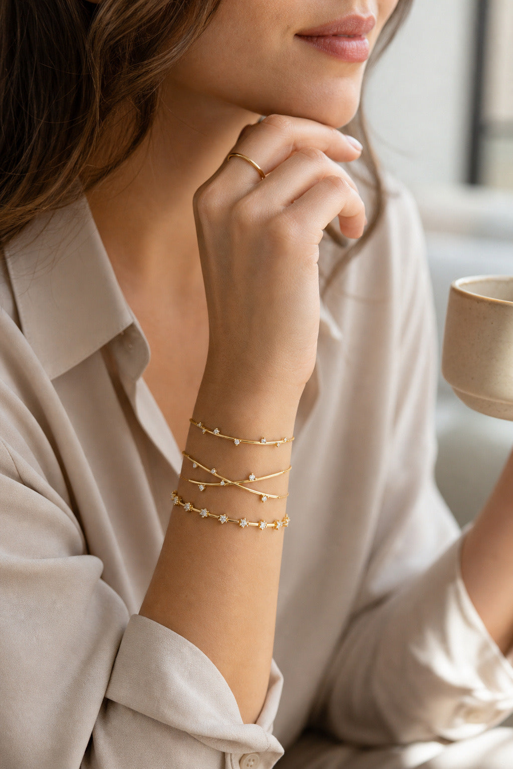 Davina Studded Diamond Bracelets