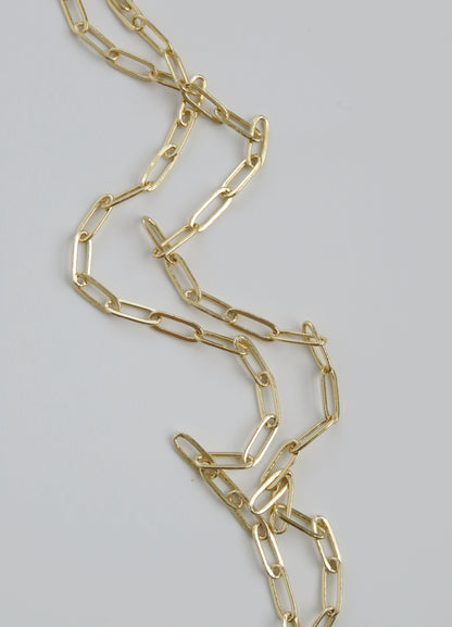 Small 16k Paperclip Link Necklace - add hinged clasp charms