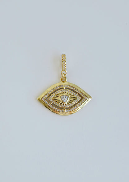 Elegant Diamond Eye Charm on Clasp