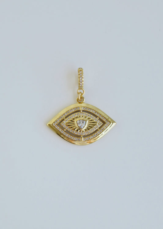Elegant Diamond Eye Charm on Clasp