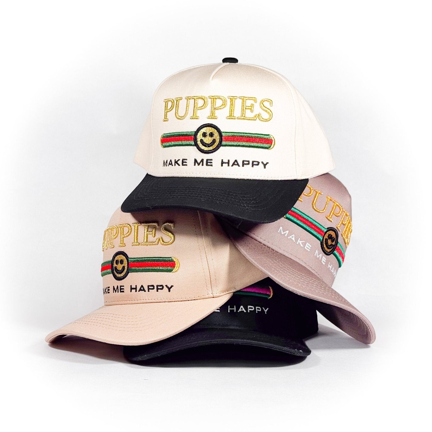 Pup Lux Embroidered 5 Panel Hat | Gold 3D Puff | Premium Gift for Dog Lovers