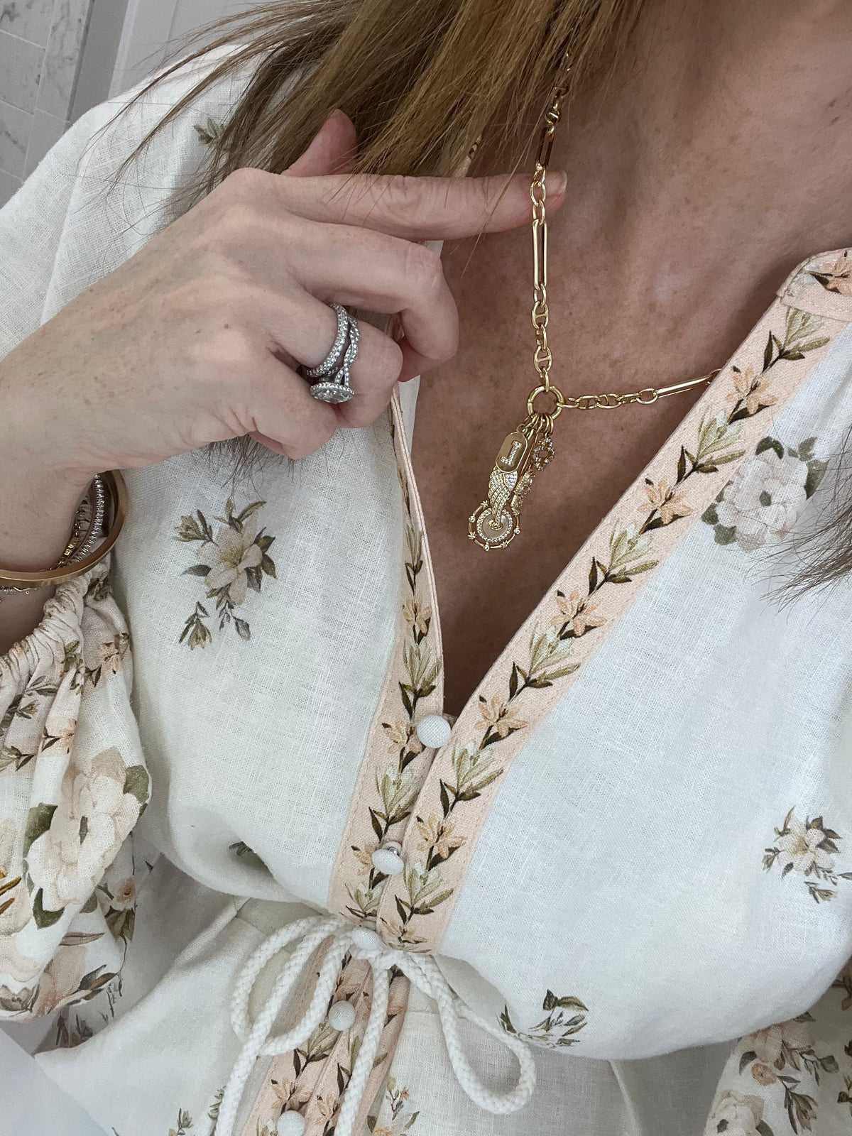 Love & Divine Guidance Charm Cluster Necklace - Sanxenxo Link
