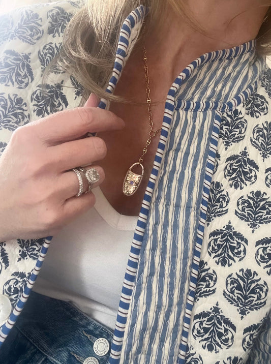 Oval Evil Eye Protection Necklace