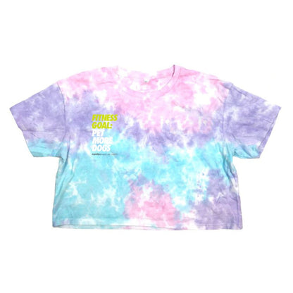 Fitness Goal: Pet More Dogs Cotton Candy Tie Dye Crop Tee