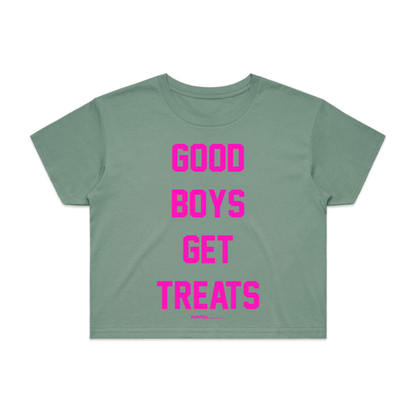 Good Boys Get Treats Crop Tee | Gift for Dog Moms & Dog Lovers | Made in USA