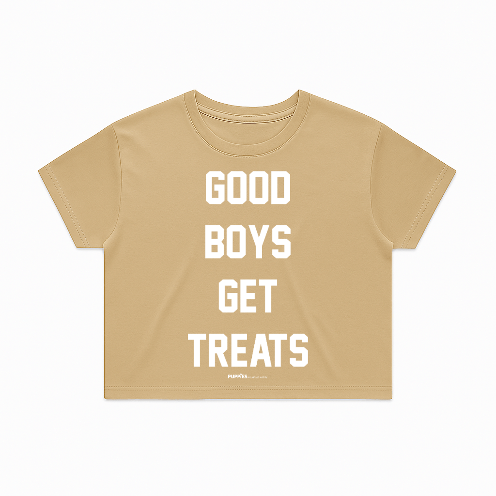Good Boys Get Treats Crop Tee | Gift for Dog Moms & Dog Lovers | Made in USA