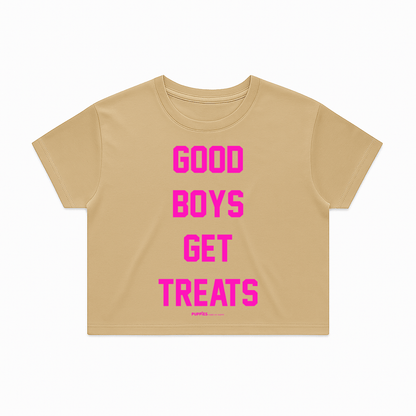 Good Boys Get Treats Crop Tee | Gift for Dog Moms & Dog Lovers | Made in USA