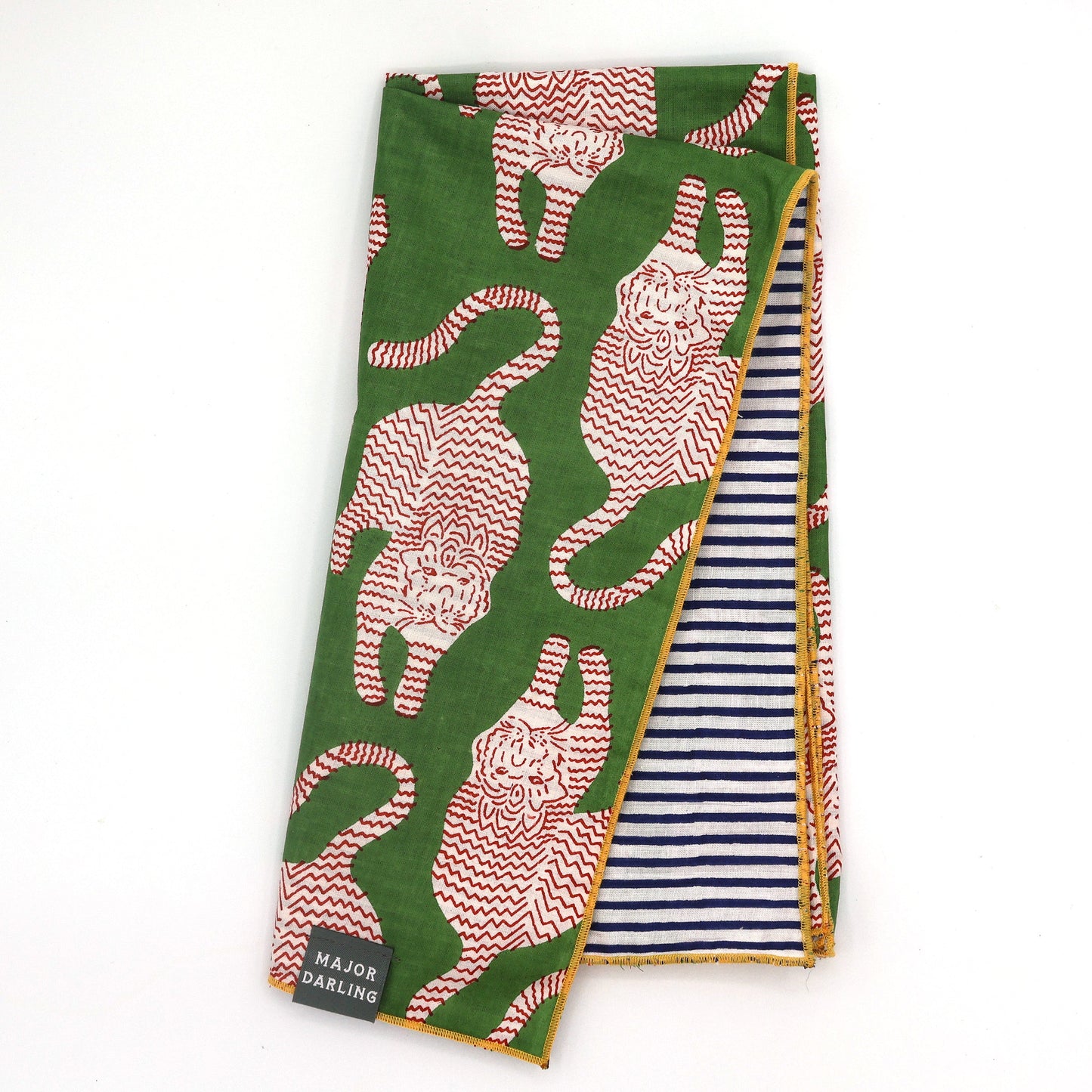 reversible bandana / green tigers + stripes