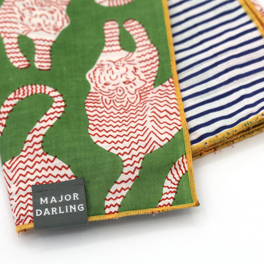 reversible bandana / green tigers + stripes