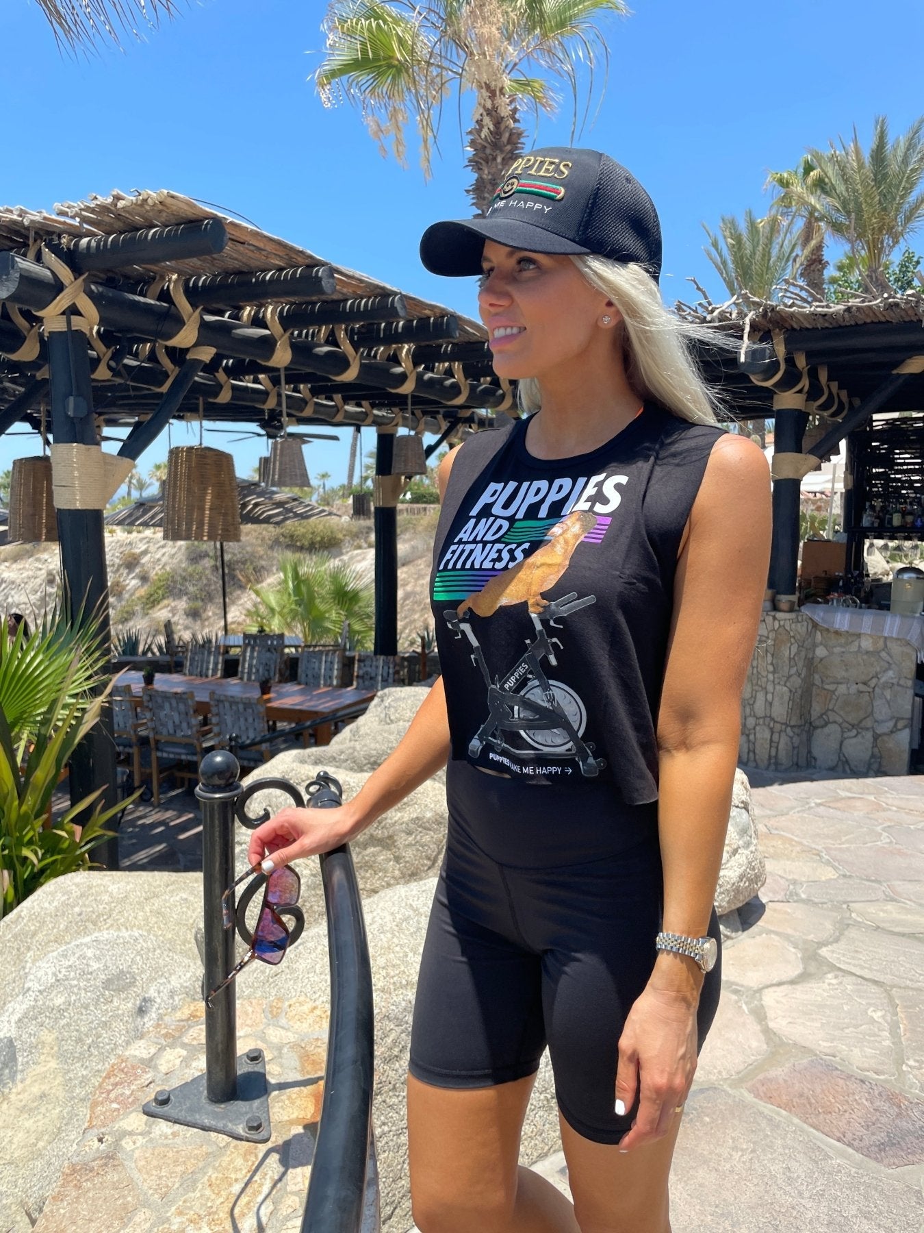 MISPRINT | Puppies & Fitness Spin Bike Future Colors | Crop Top Made in USA