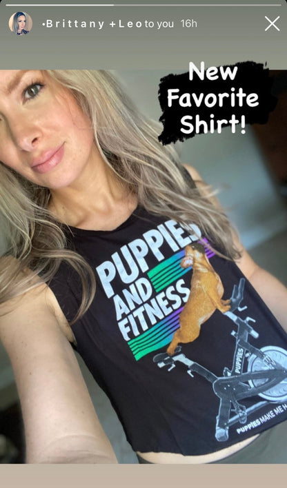 MISPRINT | Puppies & Fitness Spin Bike Future Colors | Crop Top Made in USA
