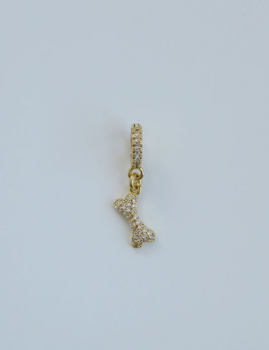 Diamond Dog Bone Charm on Diamond Clasp