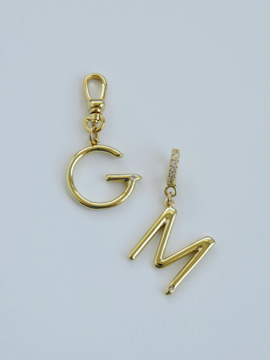 Slender Initial with Diamond - Clasp Charm