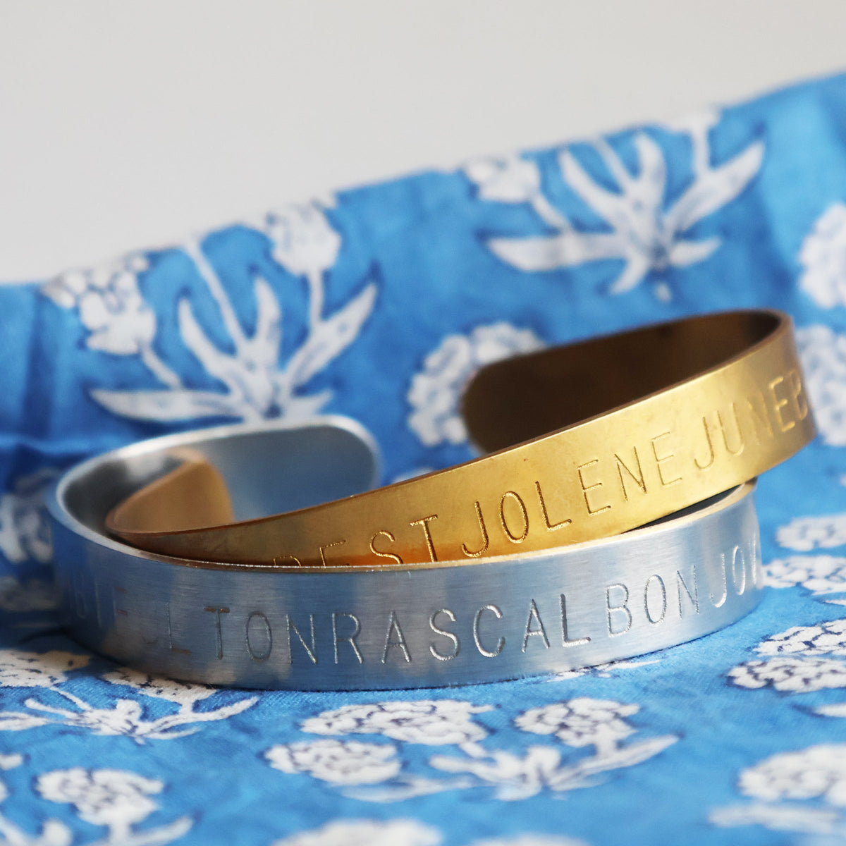 custom hand-stamped dog name bracelet