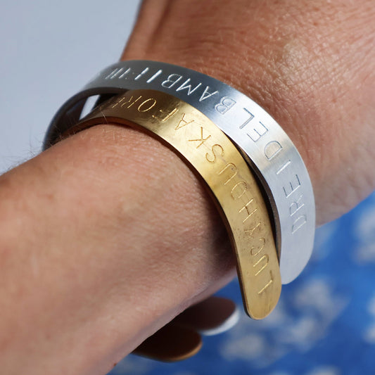 custom hand-stamped dog name bracelet